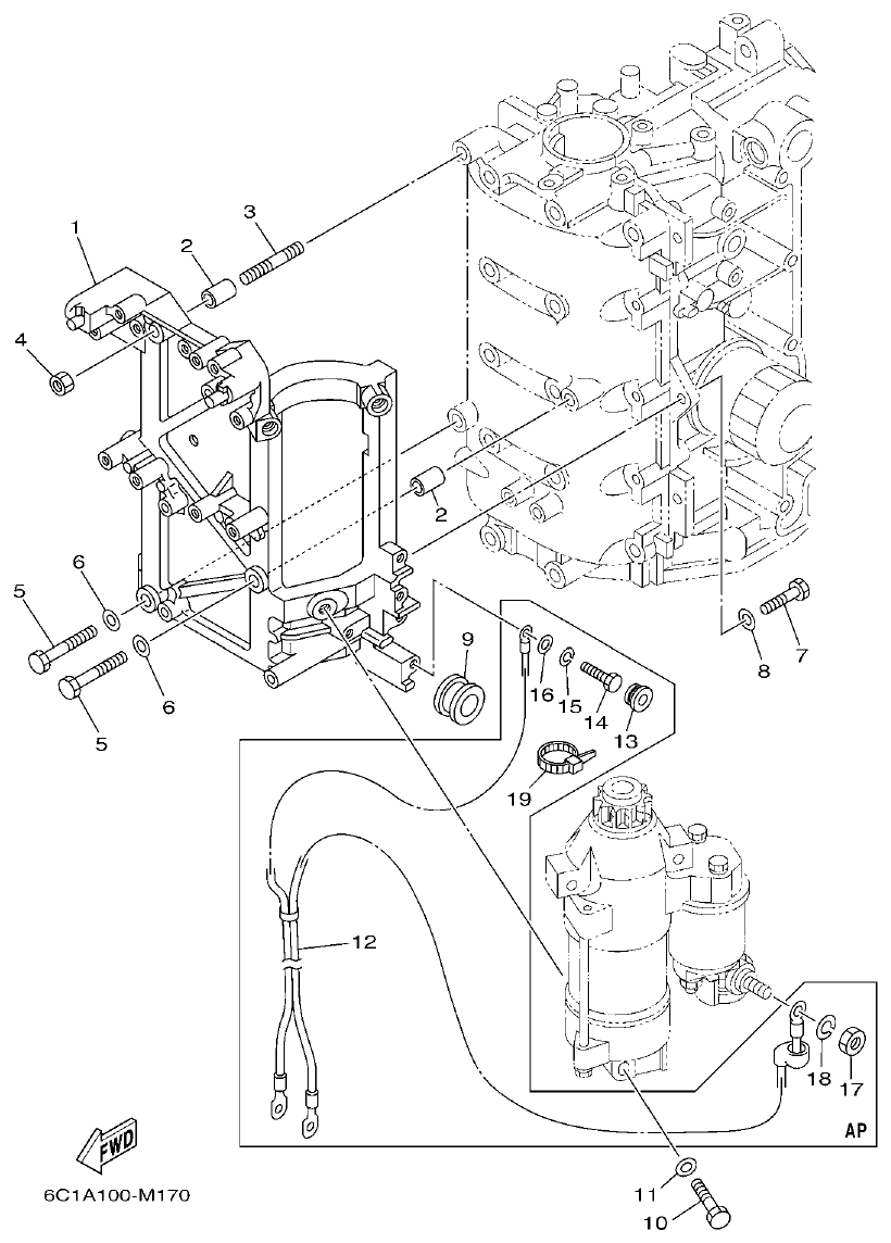 Yamaha F40H, F50H, F60F ELECTRICAL 4 parts diagram